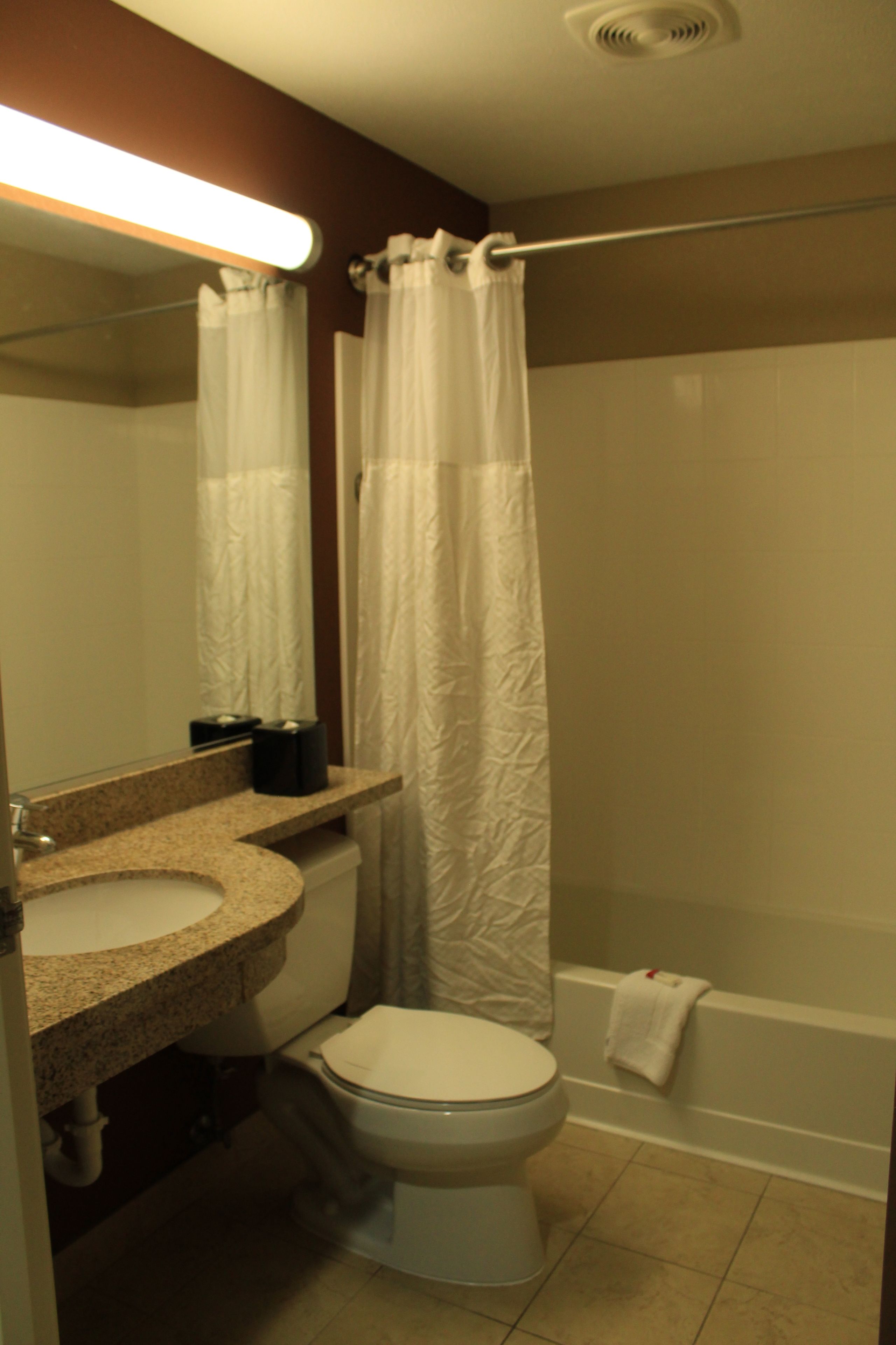 Une salle de bain avec des toilettes, un lavabo et une baignoire.