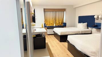 Down comforters, pillowtop beds, desk, iron/ironing board