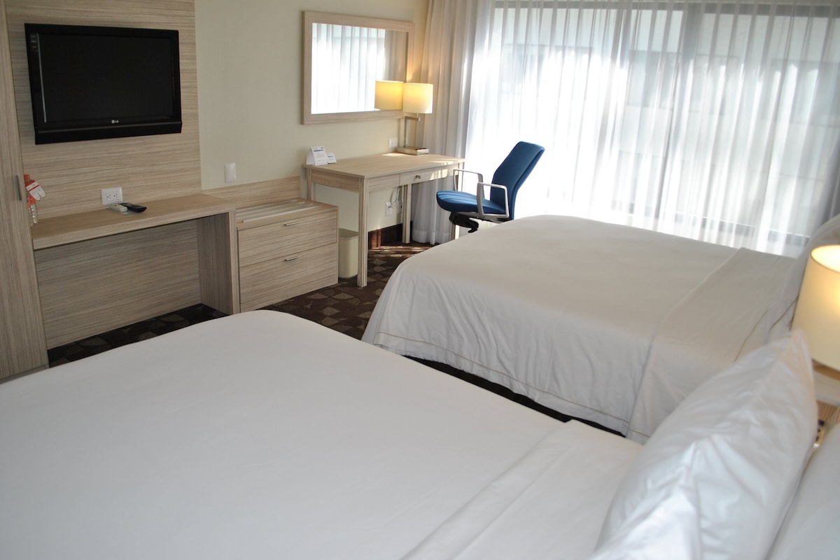 Standard Room, 2 Double Beds | Desk, soundproofing, iron/ironing board, WiFi (free)