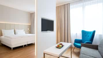 Premium bedding, pillowtop beds, minibar, in-room safe