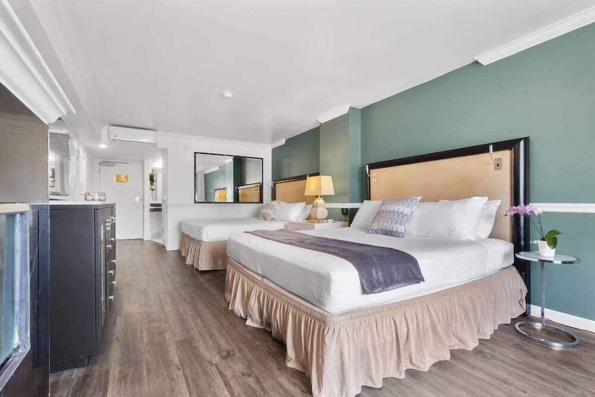 Desk, blackout drapes, iron/ironing board, free WiFi