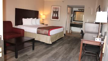 1 bedroom, down comforters, pillowtop beds, desk