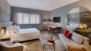 Down duvets, minibar, in-room safe, desk