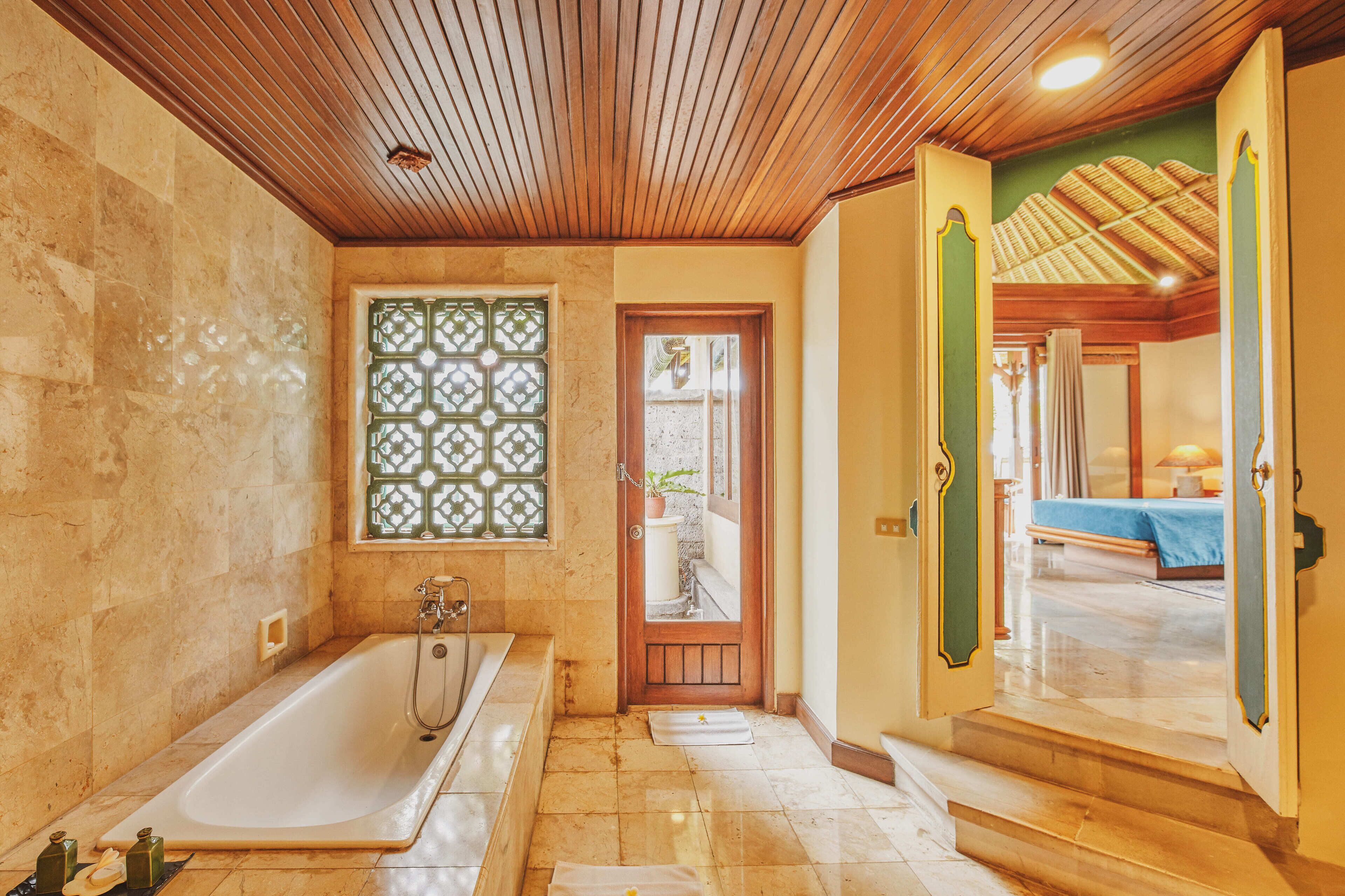 two bedroom pool villa | bathroom | free toiletries, hair dryer, bathrobes, bidet