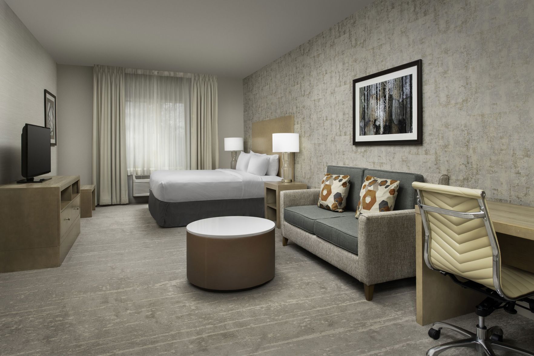 Pillowtop beds, desk, laptop workspace, iron/ironing board