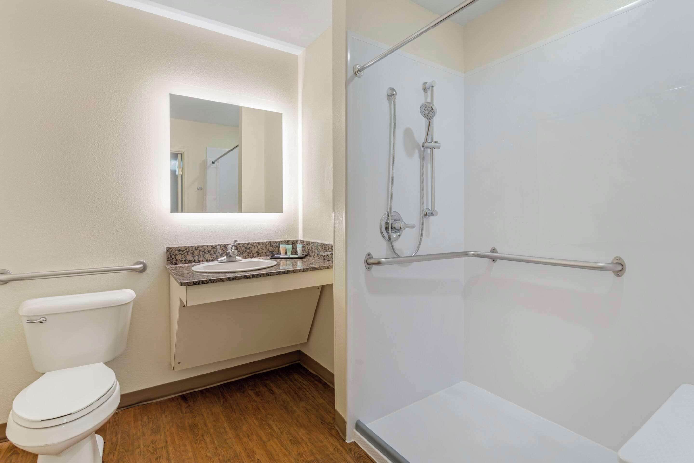 suite, 1 queen bed, accessible, non smoking | desk, laptop workspace, blackout curtains, iron/ironing board