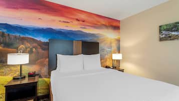 Suite, 1 Queen Bed, Accessible, Non Smoking | Desk, laptop workspace, blackout curtains, iron/ironing board