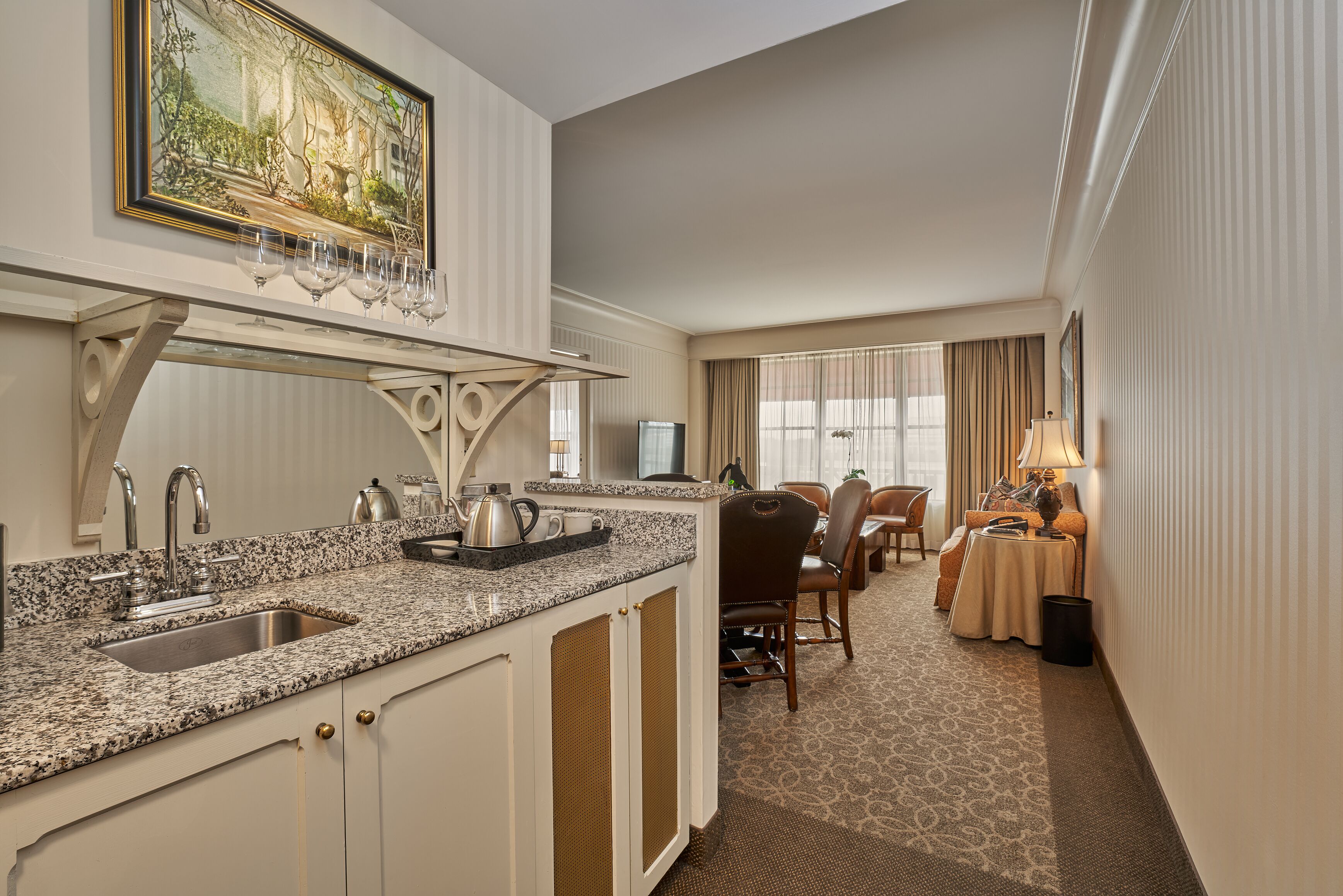 junior suite, 1 king bed with sofa bed (porter sleeping suite) | living area | flat-screen tv, netflix, ipod dock, pay films