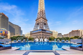 Seasonal outdoor pool, open 10:00 AM to 5:00 PM, cabanas (surcharge) at Paris Las Vegas Resort & Casino