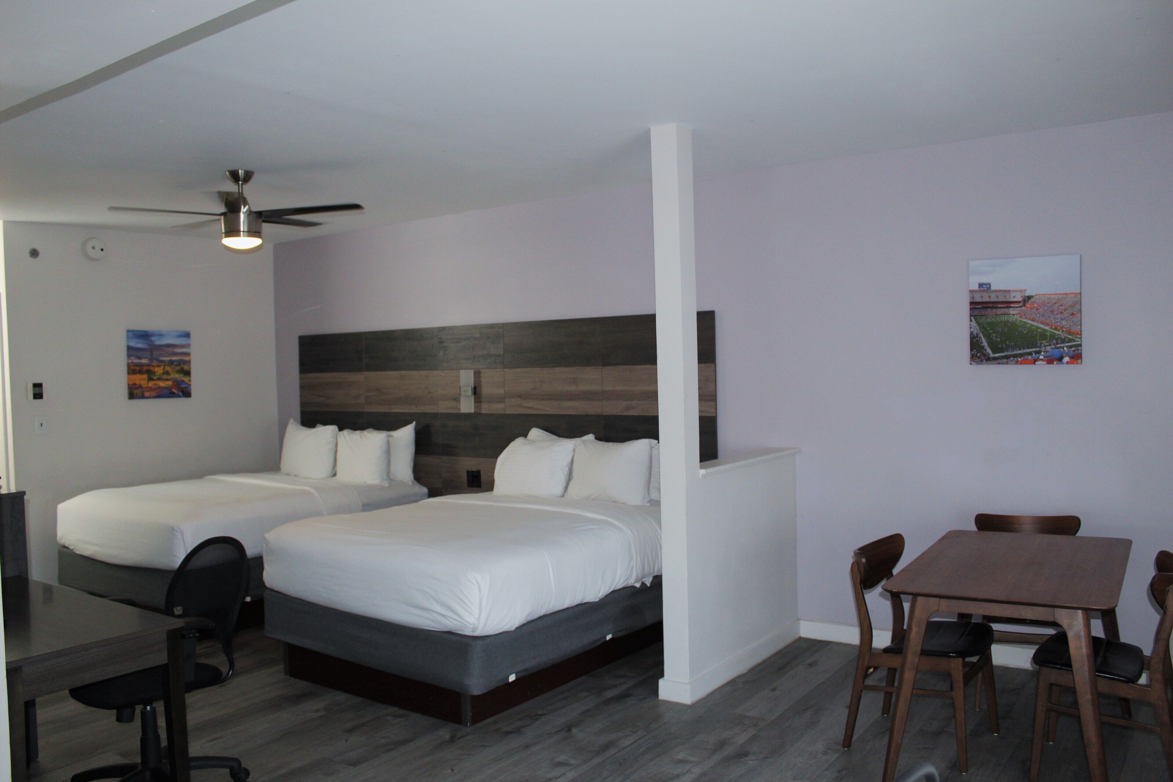 studio suite, 2 queen beds, non smoking | premium bedding, desk, blackout curtains, iron/ironing board