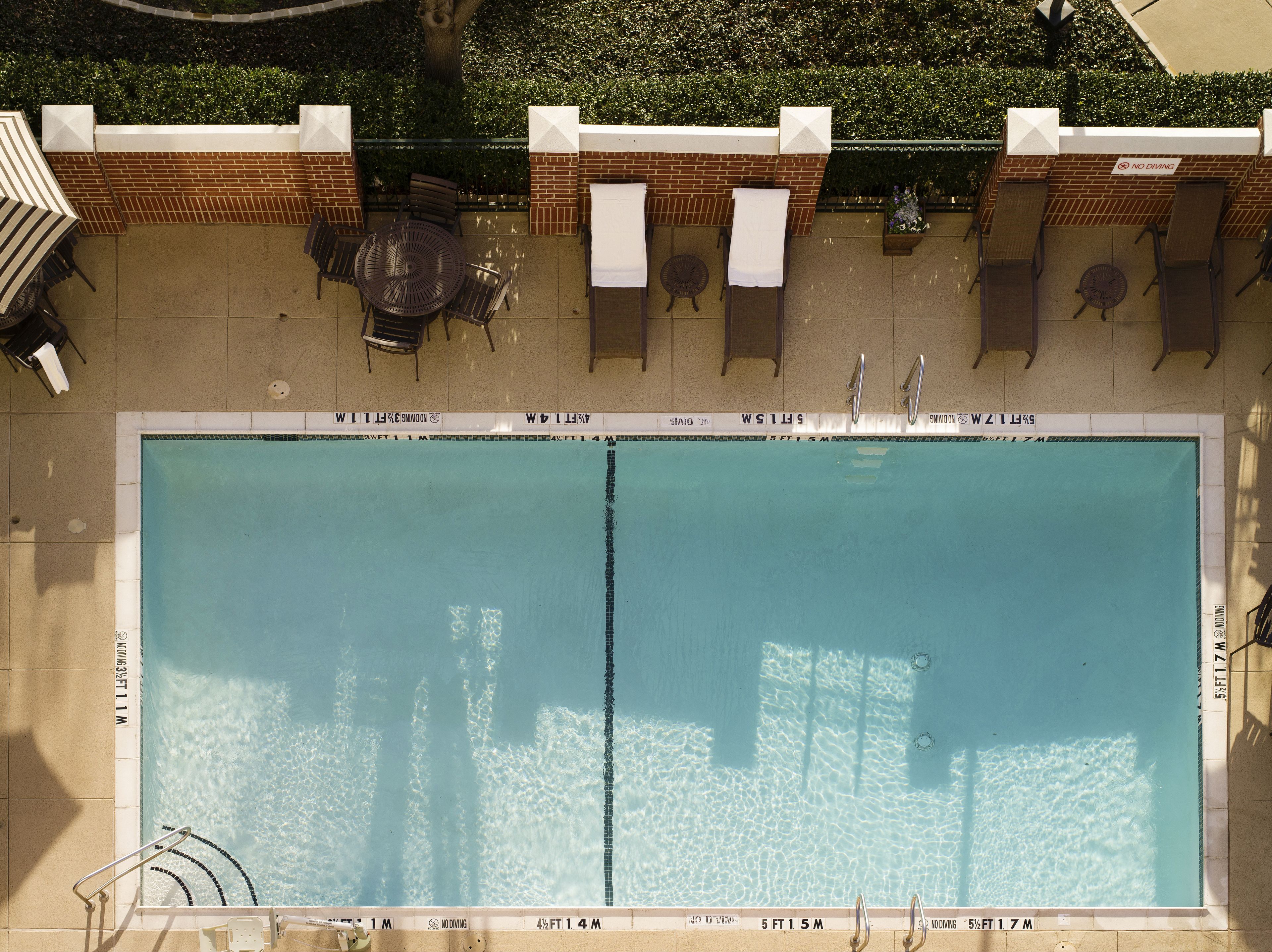 outdoor pool, pool umbrellas