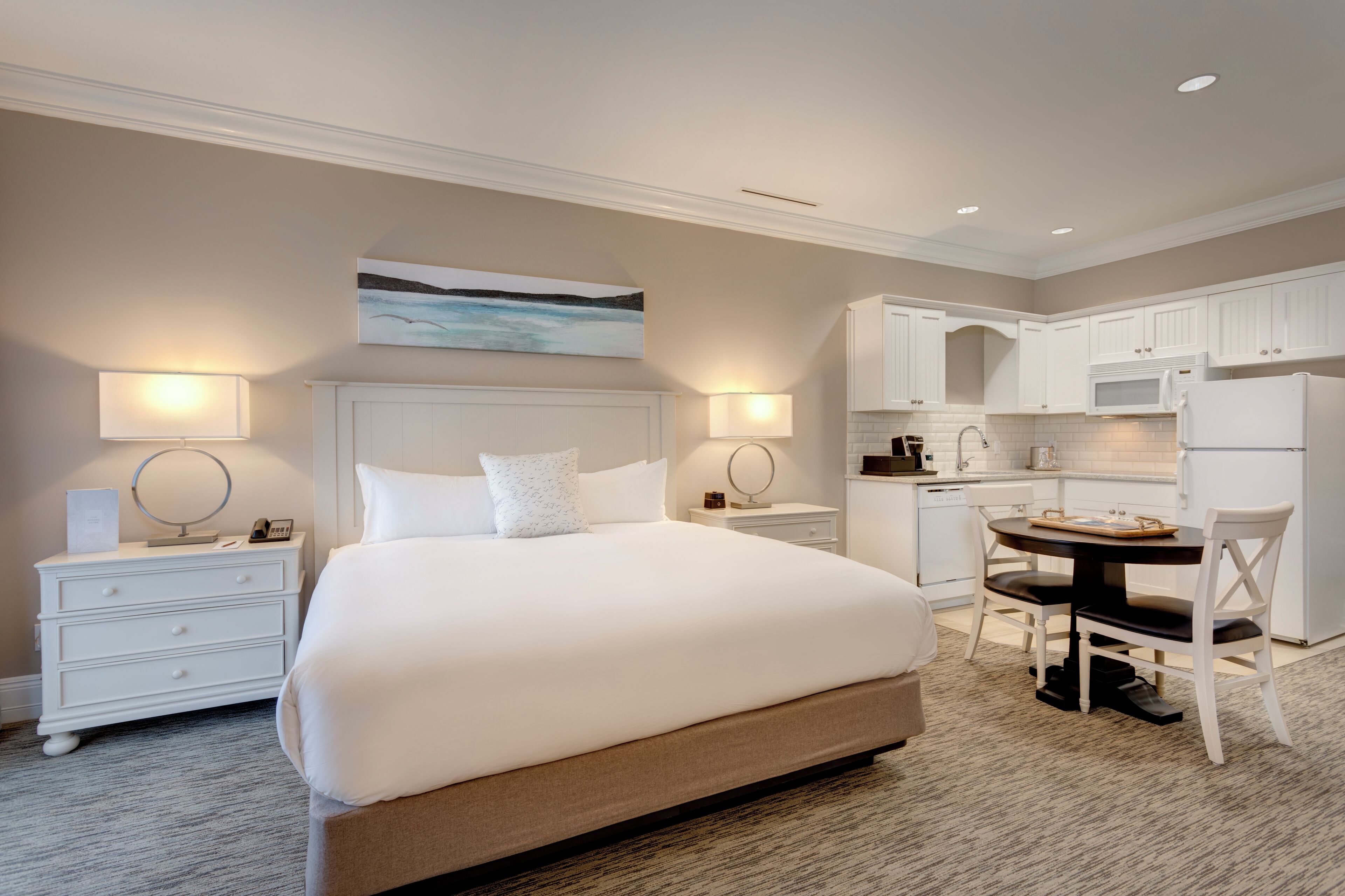 Egyptian cotton sheets, premium bedding, down duvets, minibar