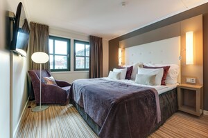 Dobbeltrom, 1 dobbeltseng, ikke-røyk | Minibar, safe på rommet, lydisolert og strykejern/-brett