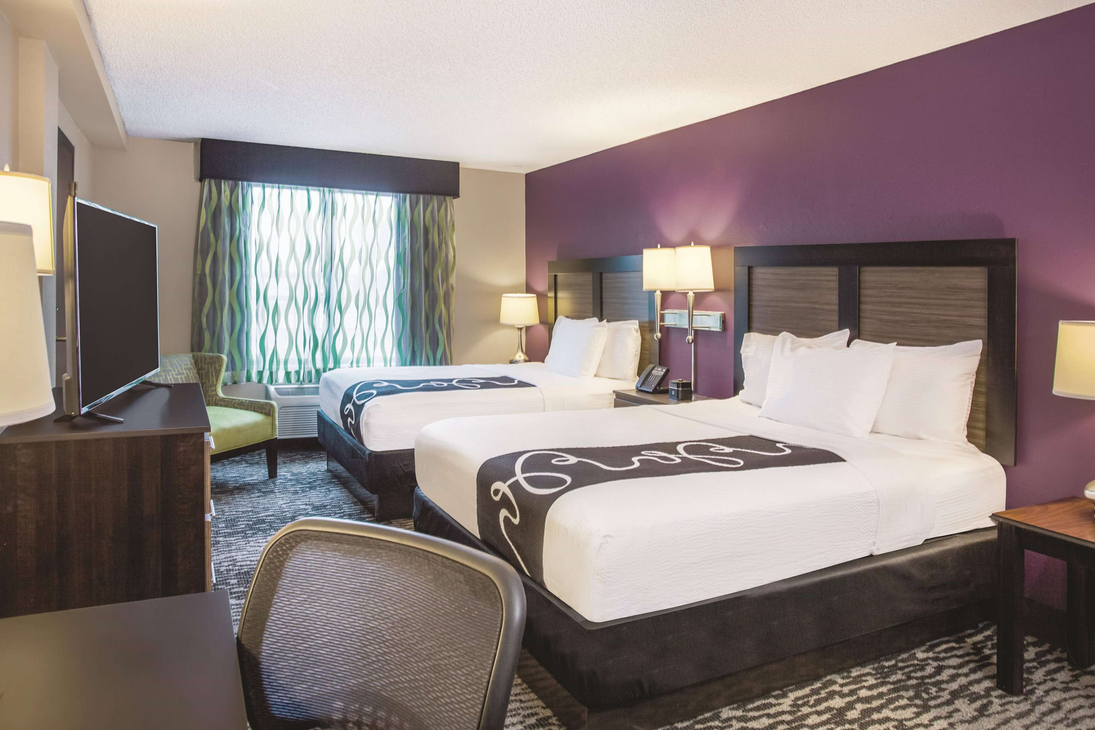 room, 2 queen beds, non smoking | premium bedding, in-room safe, desk, laptop workspace