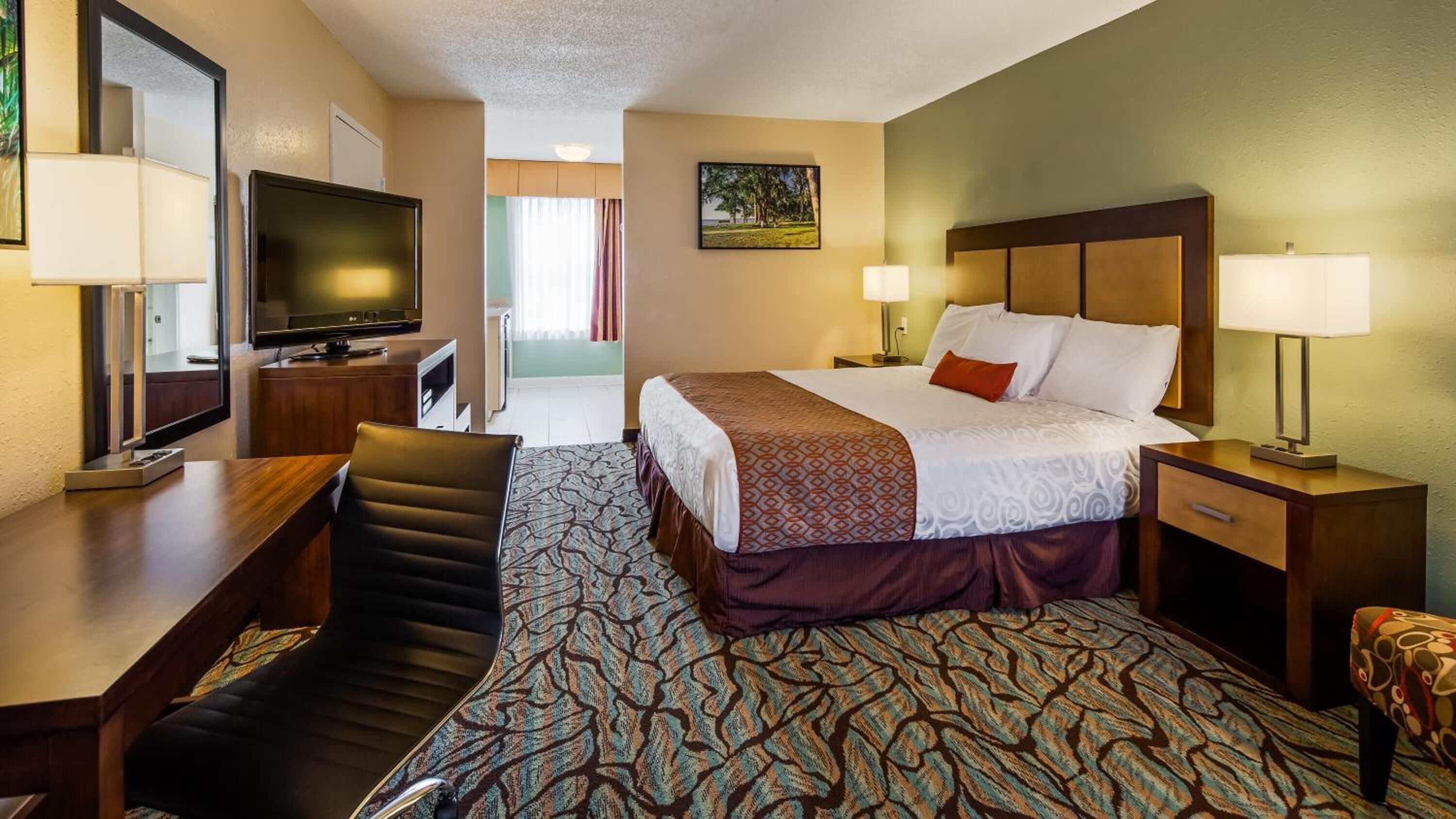 premium bedding, individually decorated, individually furnished, desk