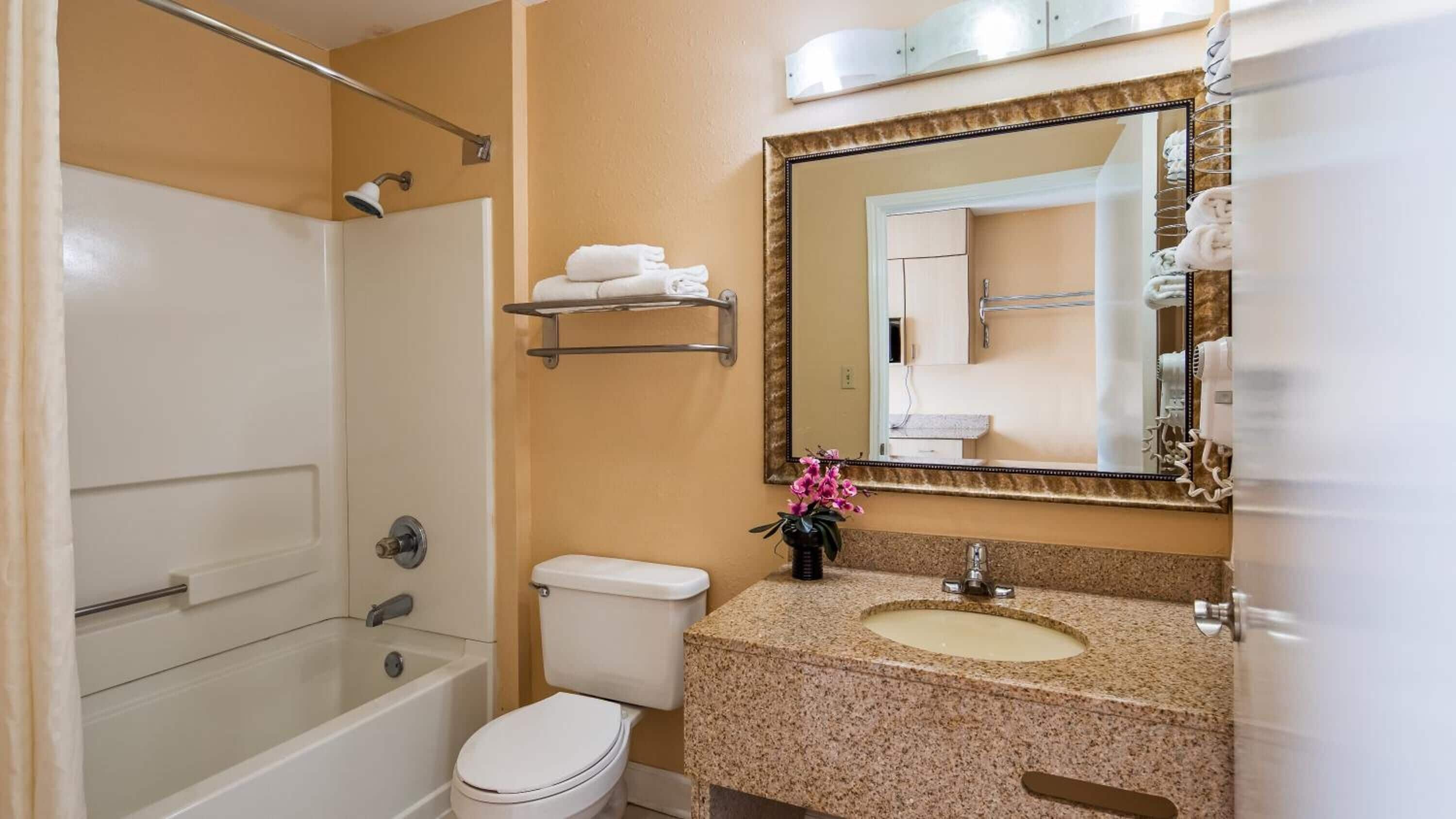 free toiletries, hair dryer, towels, soap