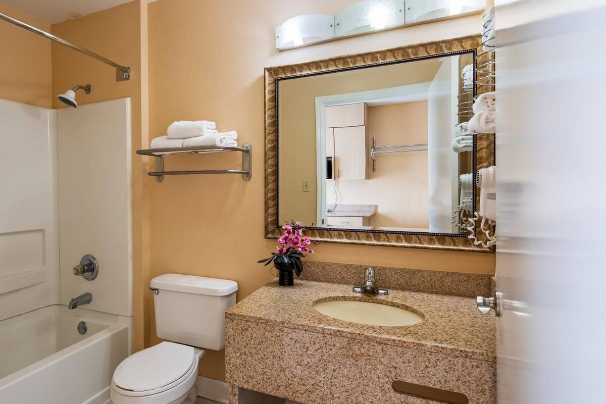 free toiletries, hair dryer, towels, soap