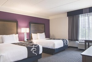 Room, 2 Double Beds, Non Smoking | Premium bedding, desk, laptop workspace, iron/ironing board