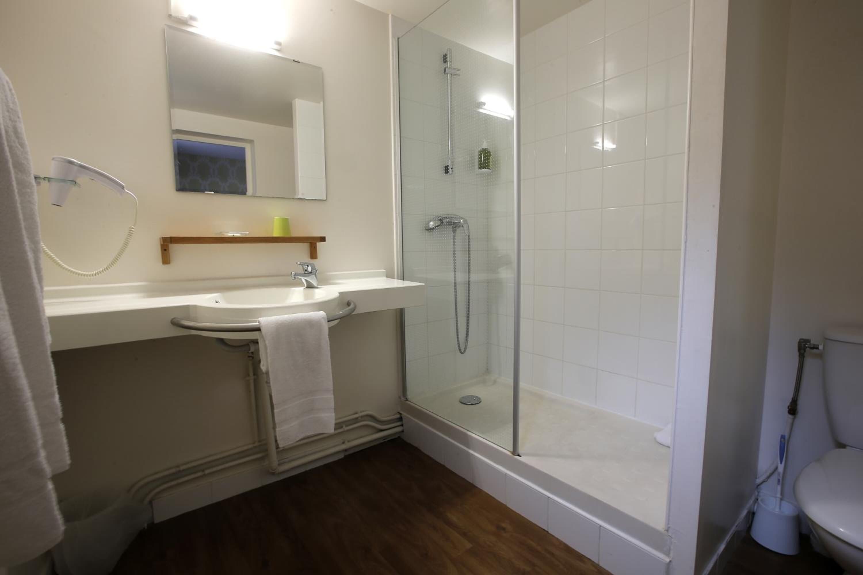 free toiletries, hair dryer, towels