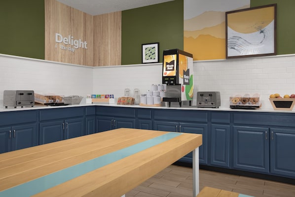 Free daily self-serve breakfast