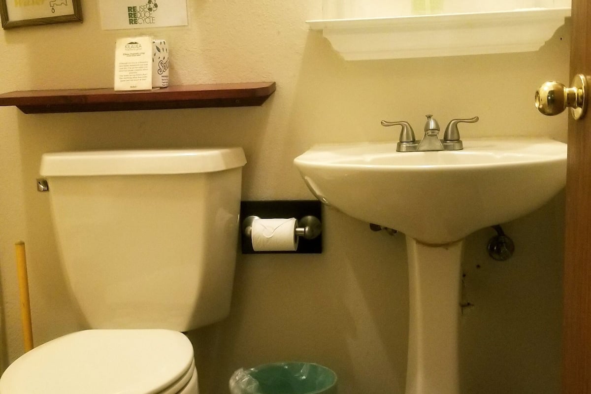 standard room, 1 queen bed, garden view (lokahi lodge) | bathroom | shower, hair dryer, towels, soap