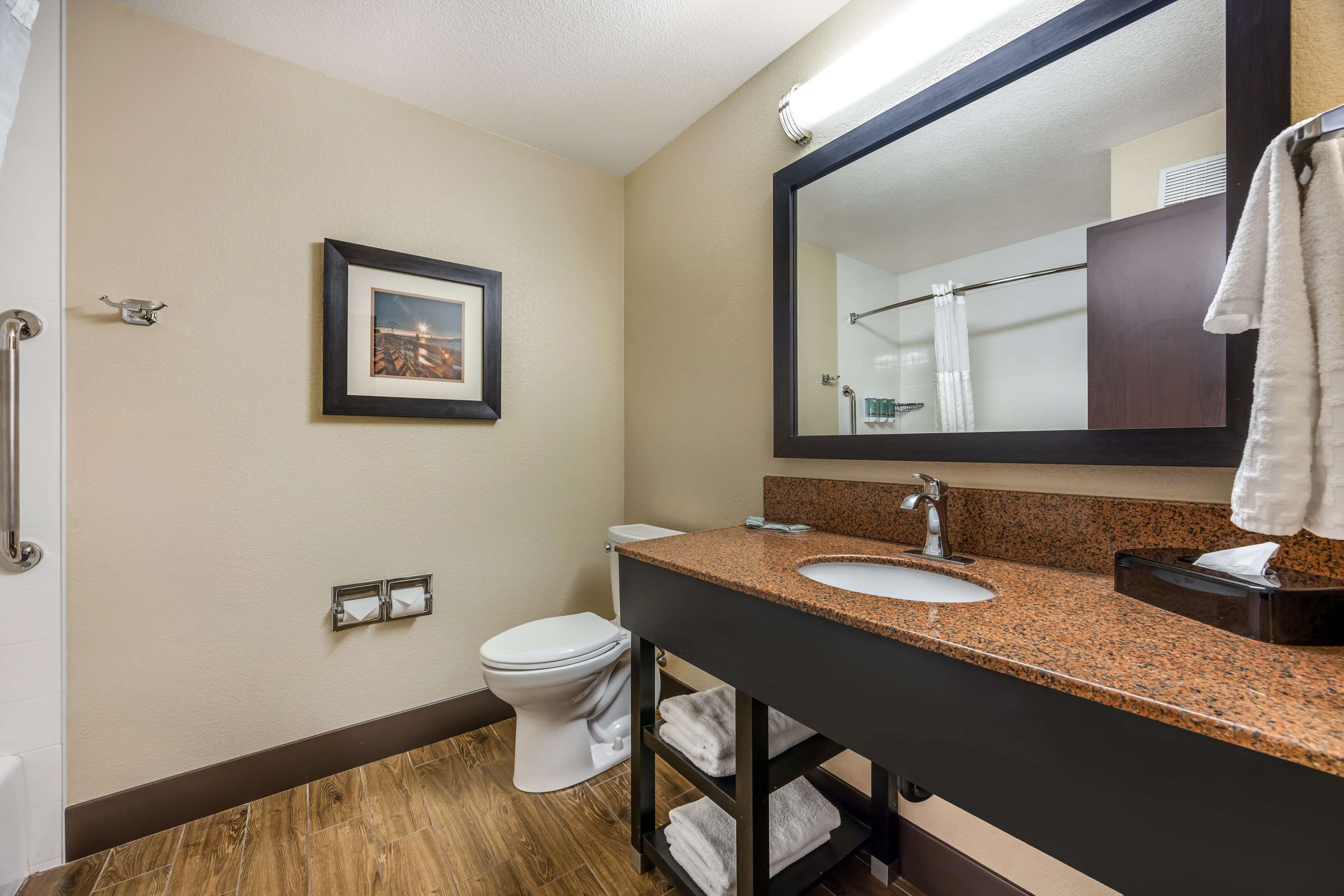 standard room, 1 queen bed, non smoking | bathroom | combined shower/bathtub, free toiletries, hair dryer, towels