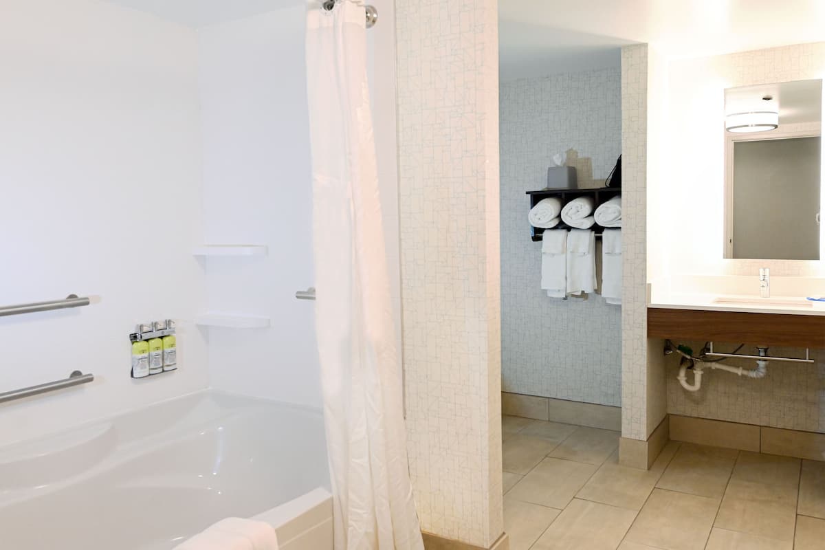 free toiletries, hair dryer, towels, soap