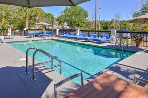 Outdoor pool, sun loungers
