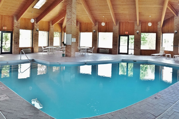 Indoor pool, sun loungers