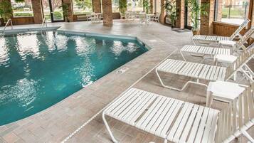 Indoor pool, sun loungers