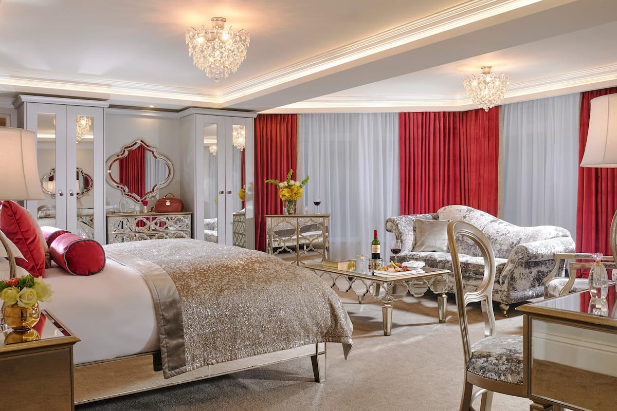 premium bedding, pillow-top beds, desk, iron/ironing board