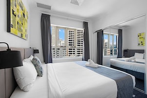 Apartamento Deluxe, 1 habitación | Ropa de cama de alta calidad, cortinas opacas, sistema de insonorización
