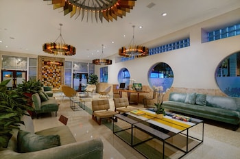 Hotel entrance and lobby at The Tony Hotel South Beach
