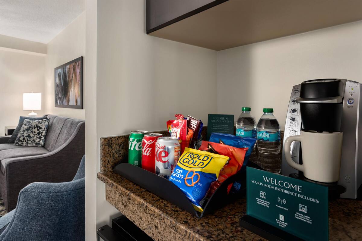 Premium suite, 1 kingsize bed, uitzicht op park | Minibar