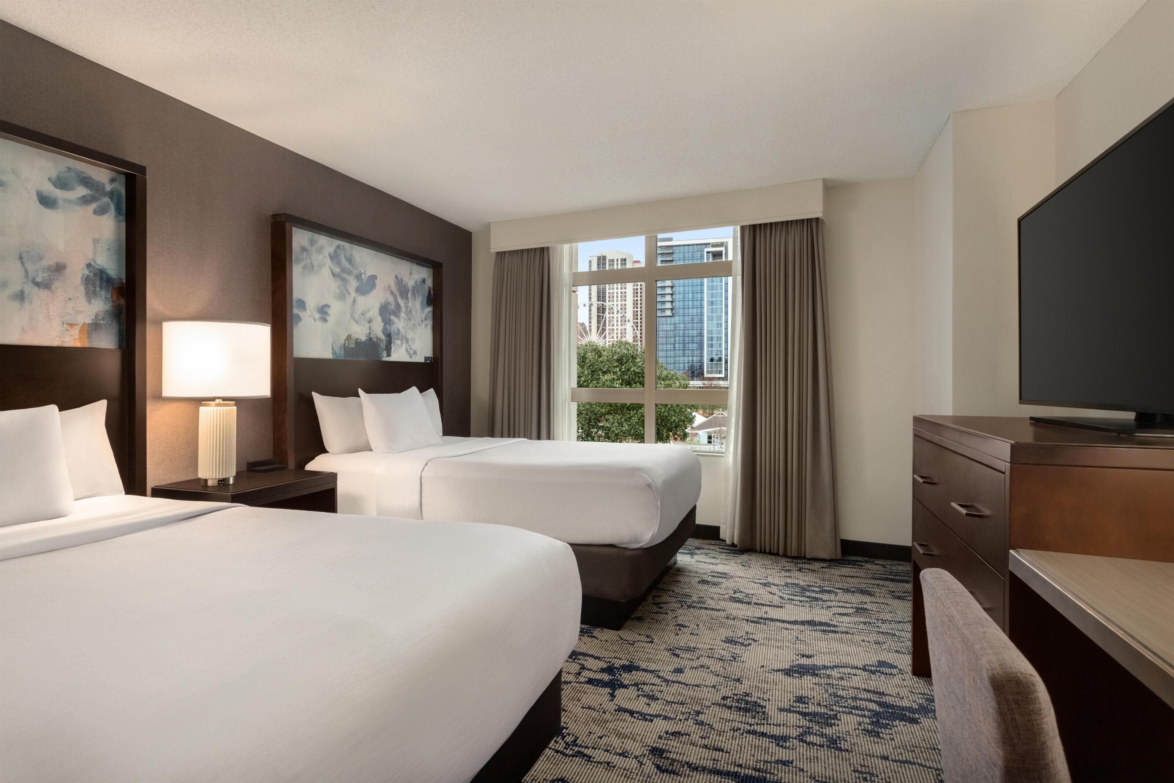 Premium Room, 2 Double Beds, Park View | 1 bedroom, hypo-allergenic bedding, in-room safe, desk