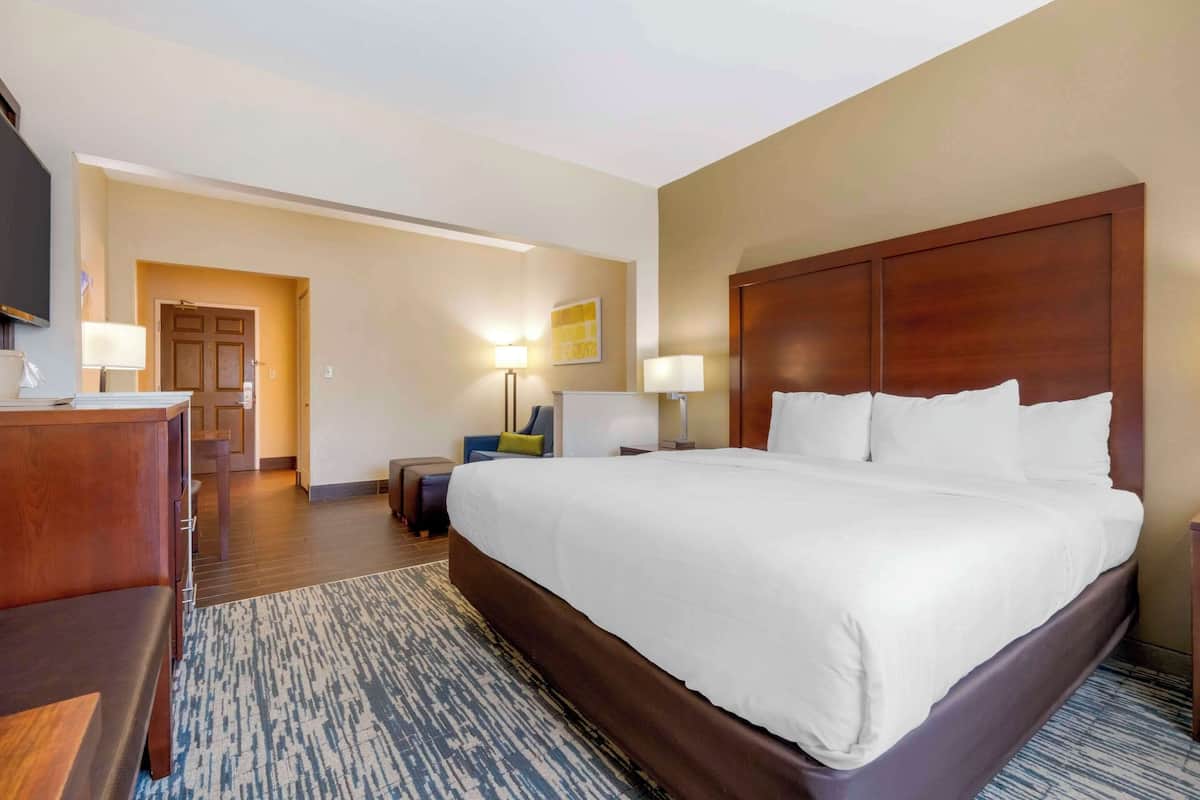 suite, 1 king bed, non smoking | in-room safe, desk, blackout curtains, iron/ironing board