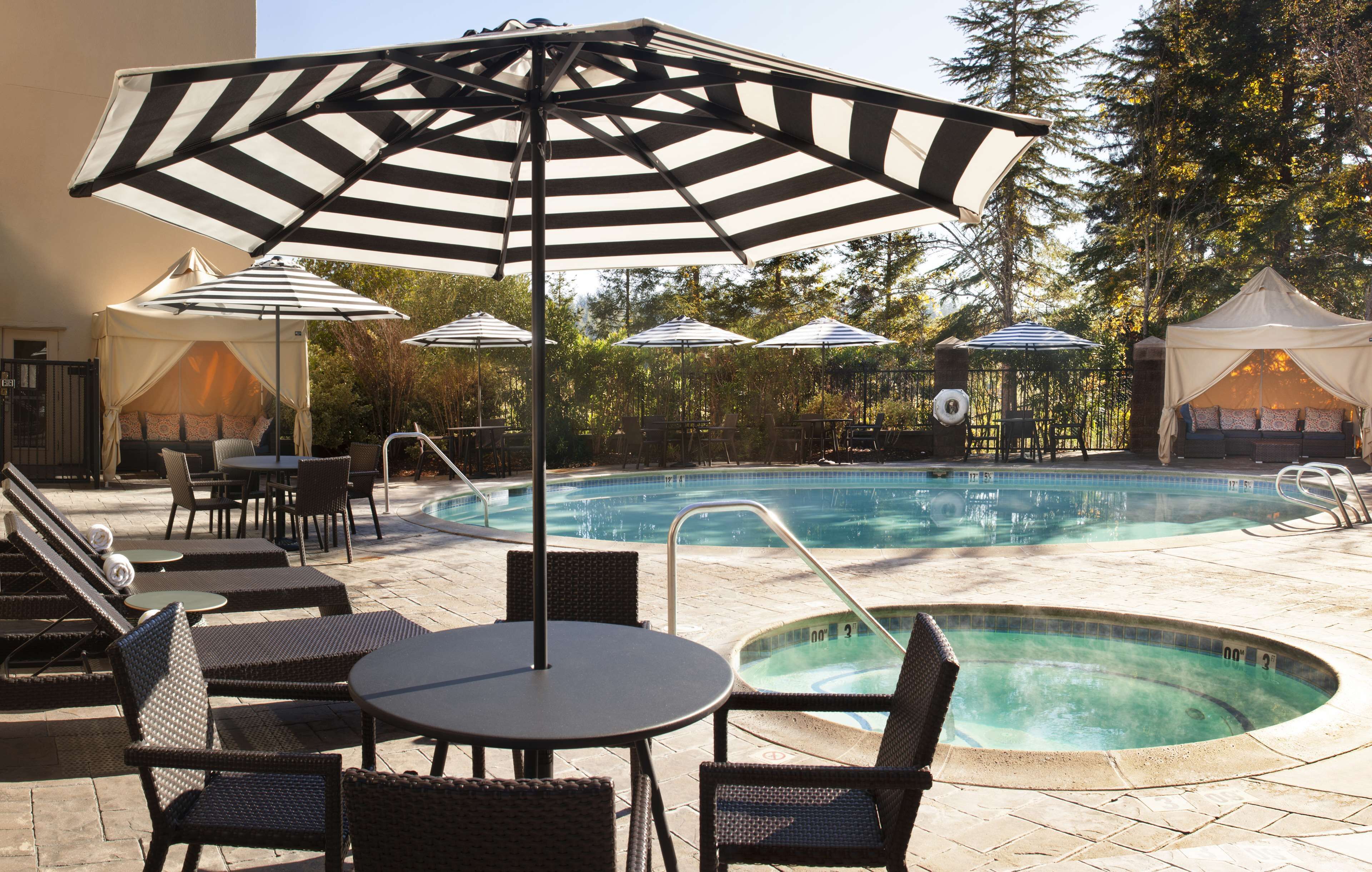 outdoor pool, free pool cabanas, pool umbrellas