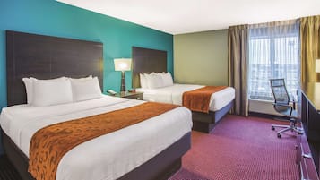 Room, 2 Queen Beds, Non Smoking | Premium bedding, pillowtop beds, desk, iron/ironing board