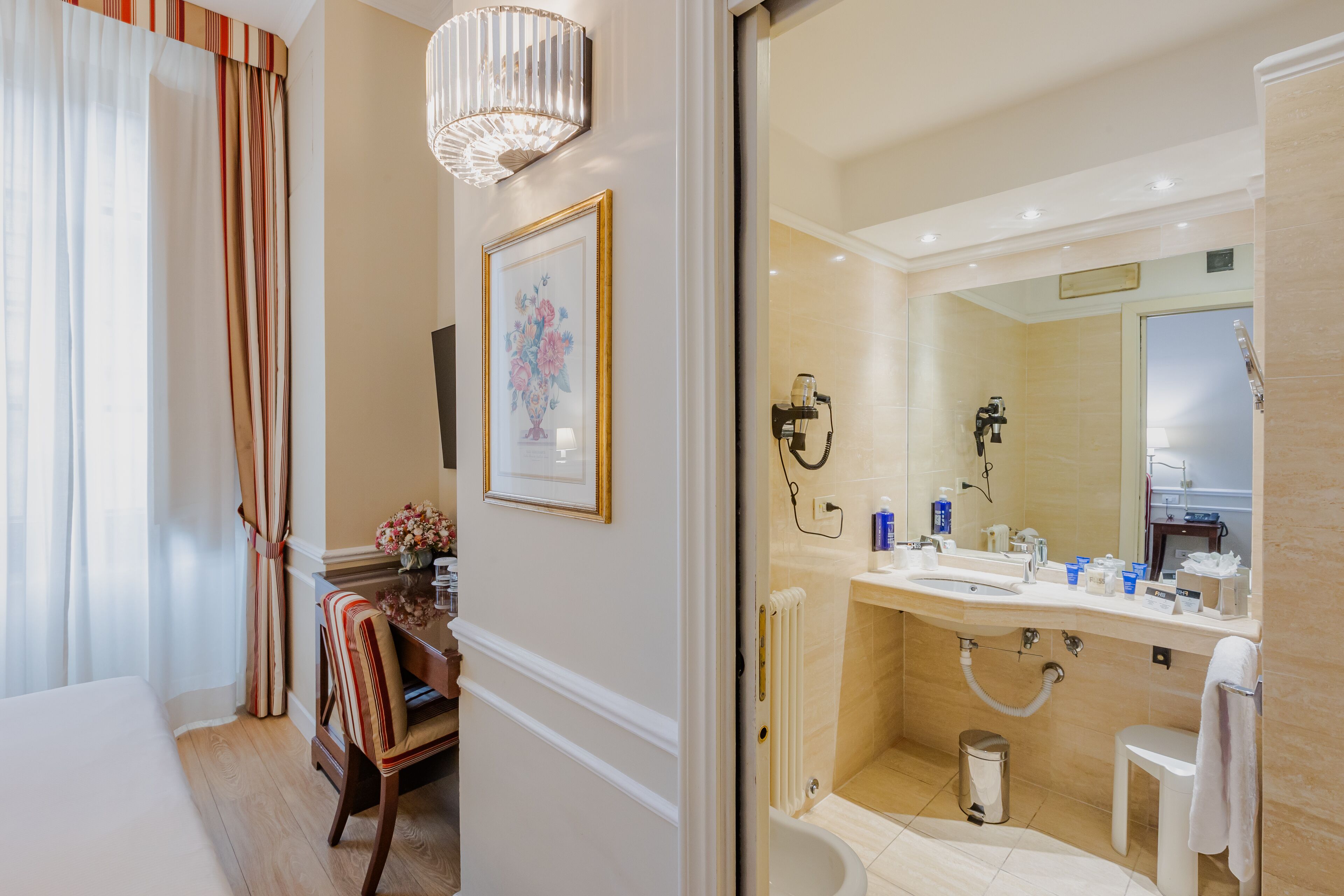 classic double or twin room, city view | bathroom | hair dryer, bidet, towels