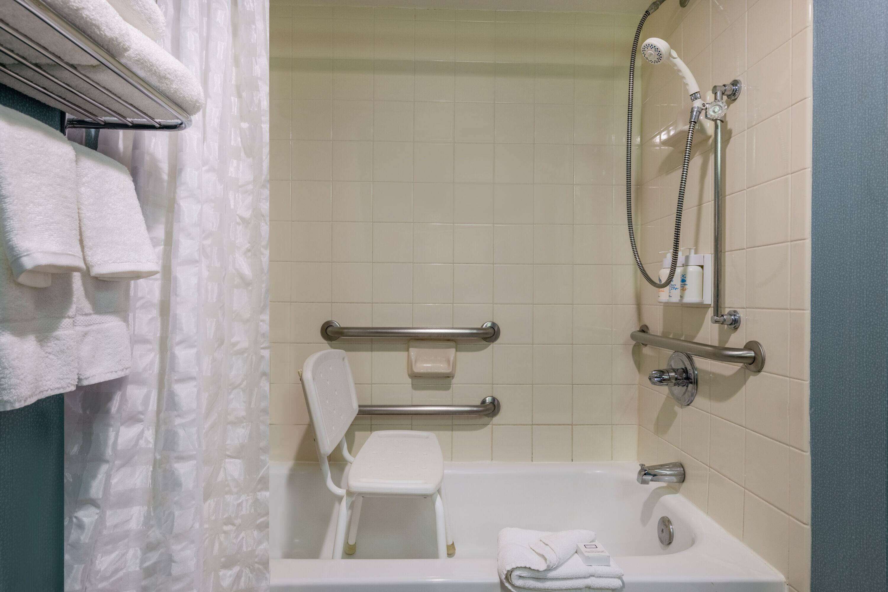 junior suite, 1 king bed, accessible, non smoking | accessible bathroom