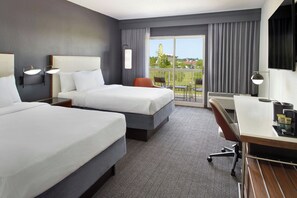 Room, 2 Queen Beds, Non Smoking, Balcony | In-room safe, desk, laptop workspace, iron/ironing board