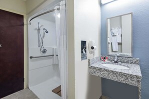 Room, 2 Queen Beds, Accessible, Non Smoking | Bathroom shower