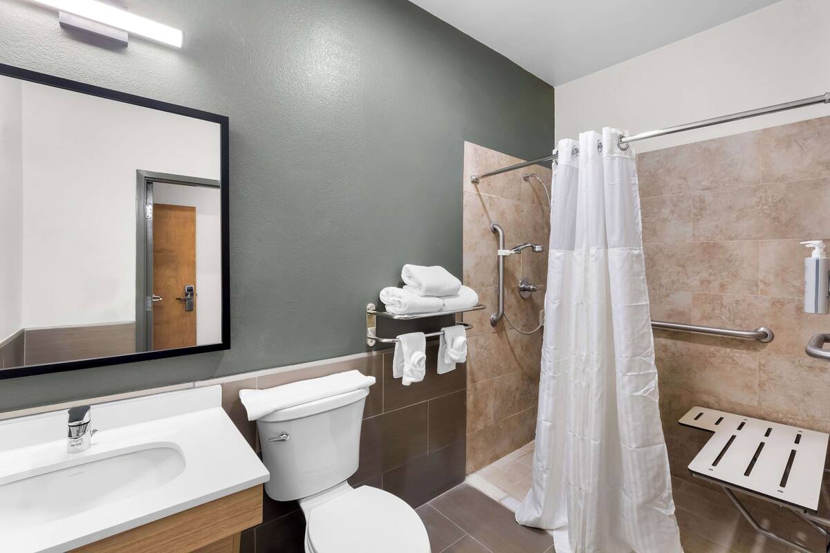 Kamar, 1 Tempat Tidur King, shower kursi roda (Mobility & Hearing) | Shower kamar mandi
