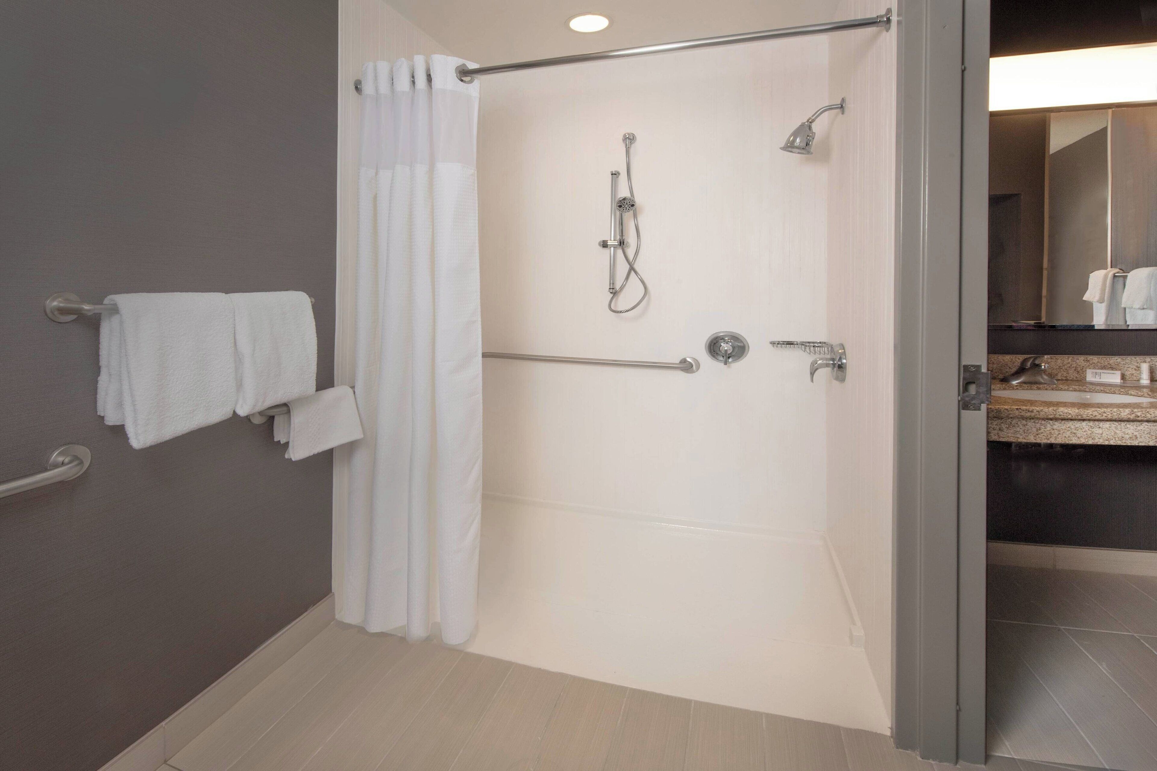 free toiletries, hair dryer, towels