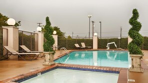 Outdoor pool, pool loungers