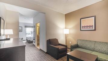 32-inch flat-screen TV with cable channels, TV