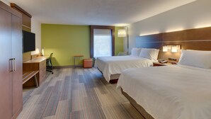 A hotel room with two beds, a desk with a chair, a TV, and a window. - Holiday Inn Express & Suites Atlanta N-Perimeter Mall Area by IHG (Atlanta)