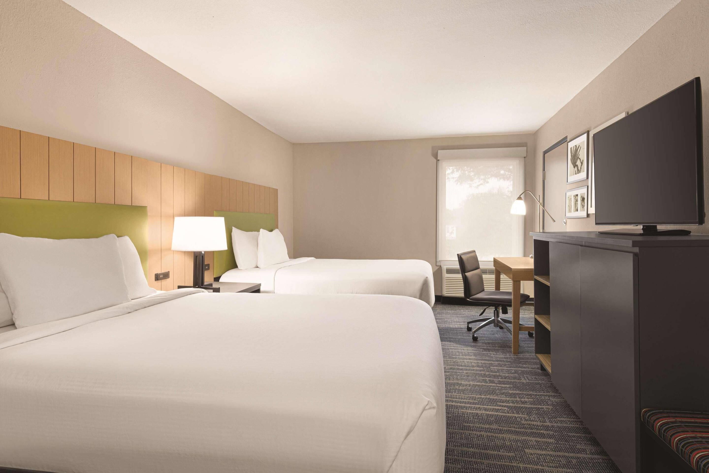 Room, 2 Queen Beds, Non Smoking | Premium bedding, desk, laptop workspace, blackout drapes