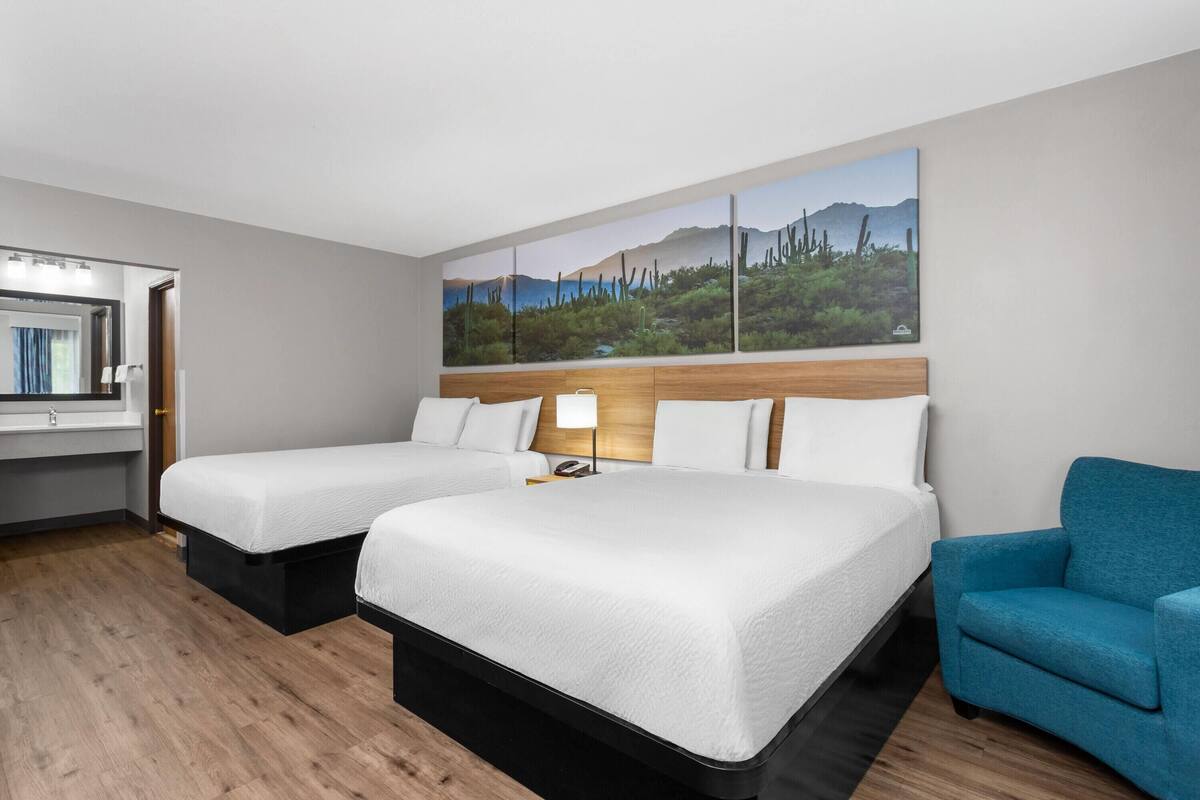 Standard Room, 2 Queen Beds | Blackout drapes, iron/ironing board, cribs (free)