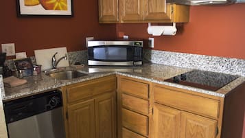 Fridge, microwave, stovetop, dishwasher